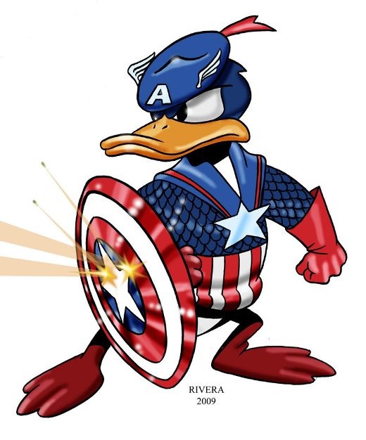 
Chiến binh mùa đông Captain America dưới dáng vẻ của vịt Donald.
