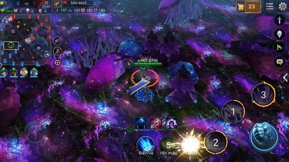 Màu tím đầy huyền ảo, trải khắp bản đồ khiến những game thủ trải nghiệm có cảm giác như nhân vật chiến đấu trong vũ trụ bao la vậy.