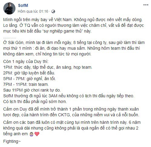 LMHT: Nhói lòng trước những dòng tâm sự của bạn gái SofM sau chuyến thăm người yêu tại Trùng Khánh, Trung Quốc - Ảnh 2.