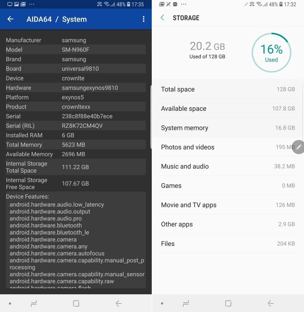 Bạn có thể dùng bao nhiêu không gian lưu trữ với phiên bản Galaxy Note9 ...
