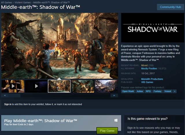 Tin vui cho game thủ: Bom tấn Middle-earth: Shadow of War đang miễn phí trong suốt kỳ nghỉ 2/9 - Ảnh 1.