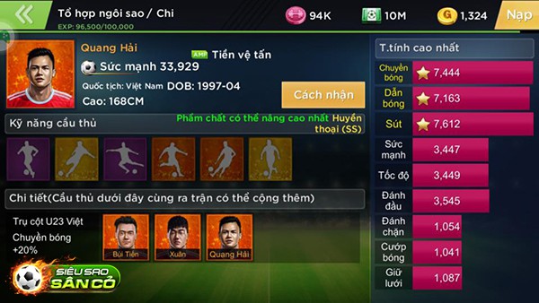 Bộ 3 cầu thủ Việt Nam bất ngờ xuất hiện trong Siêu Sao Sân Cỏ với loạt chỉ số trong mơ, sánh ngang với các huyền thoại - Ảnh 3.
