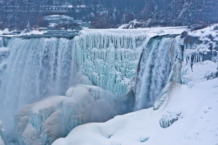 ảnh Khung Cảnh Thac Niagara đong Băng Trong đợt Ret Kỷ Lục Của Nước Mỹ