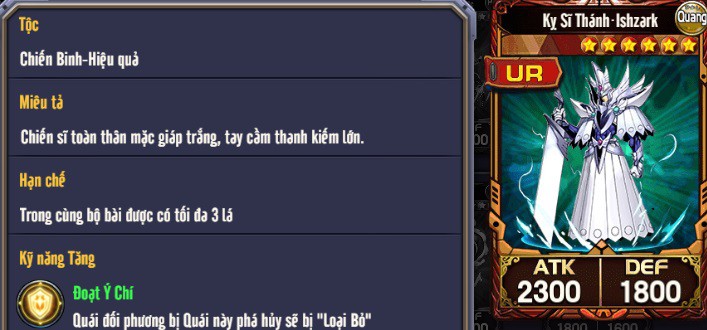 Kỵ sĩ Thánh Ishzark – quái vật đẳng cấp cao nên dùng trong bộ bài Jonouchiundefined