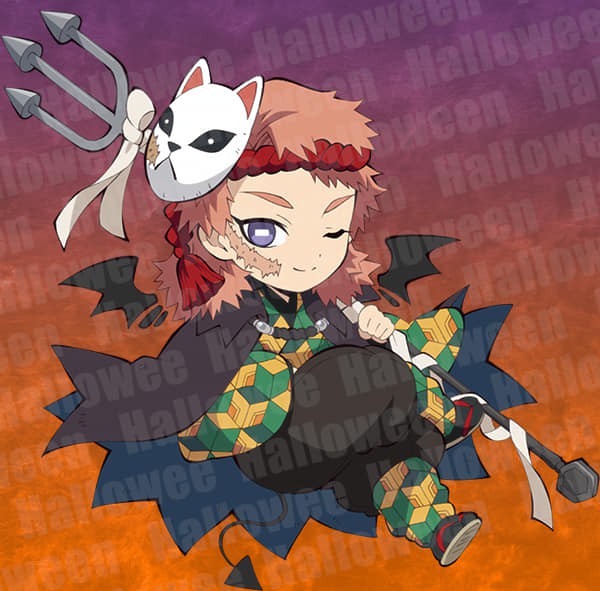 Chia tay anime Kimetsu no Yaiba bằng bộ ảnh theo phong cách chibi đón Halloween cực vui nhộn - Ảnh 5.