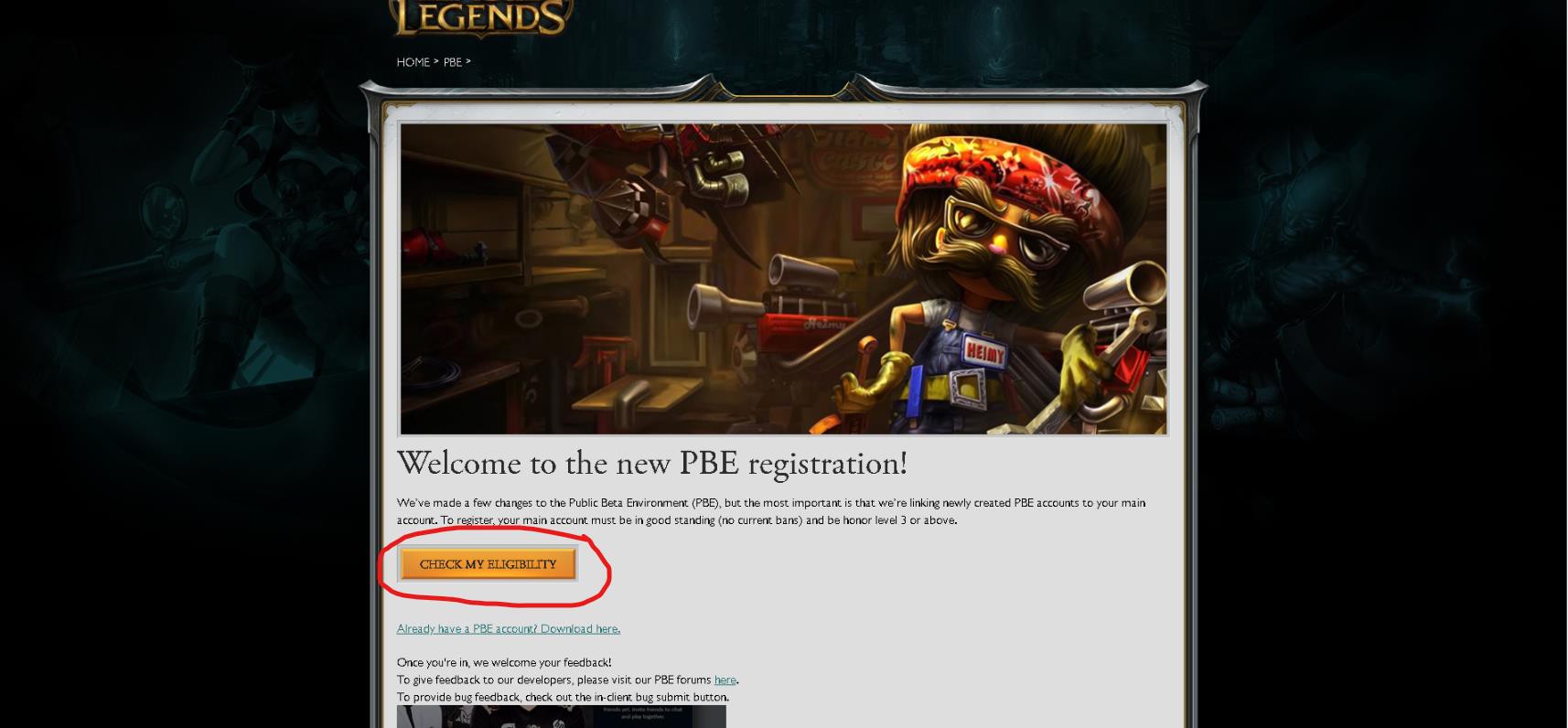 how to get lol pbe