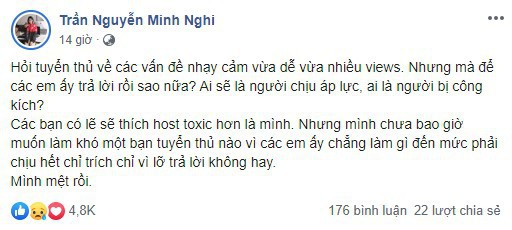 LMHT - Liên tục hứng chịu chỉ trích, thậm chí bị chửi rủa thô tục, MC Minh Nghi cũng phải thốt lên Mình mệt rồi! - Ảnh 4.
