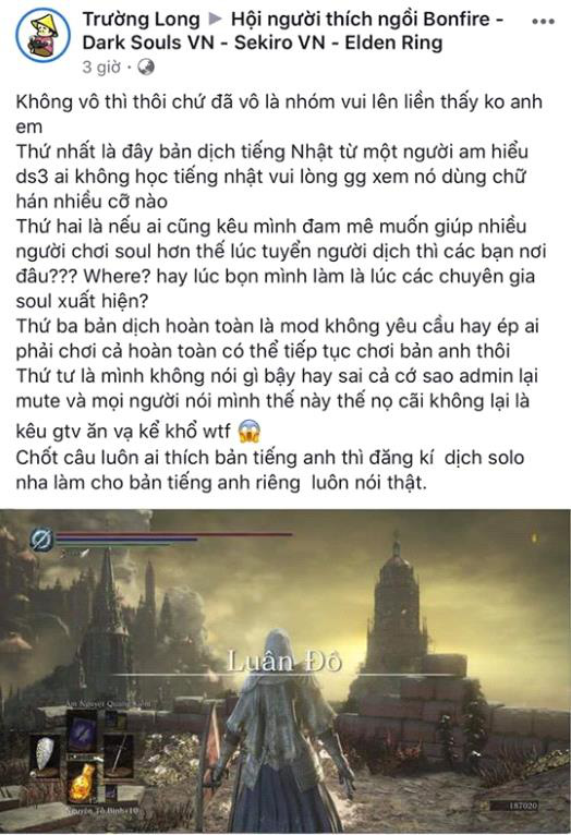 Cộng đồng game thủ cãi nhau nảy lửa vì bản dịch của Dark Souls 3 quá nhiều từ Hán Việt - Ảnh 5.