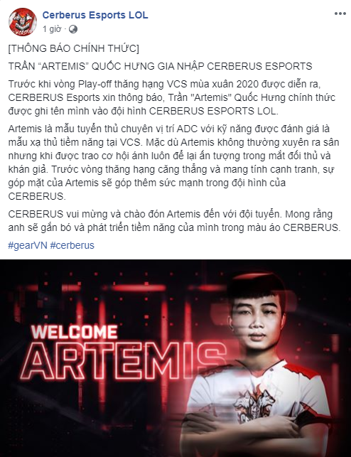 Không phải GAM, CERBERUS Esports mới là điểm đến tiếp theo của Siêu dự bị Artemis - Ảnh 1.