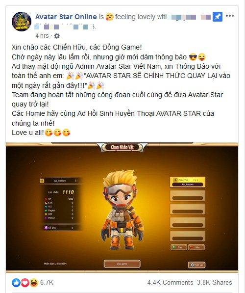 Avatar Star Online sẽ một lần nữa đội mồ sống dậy tại Việt Nam
