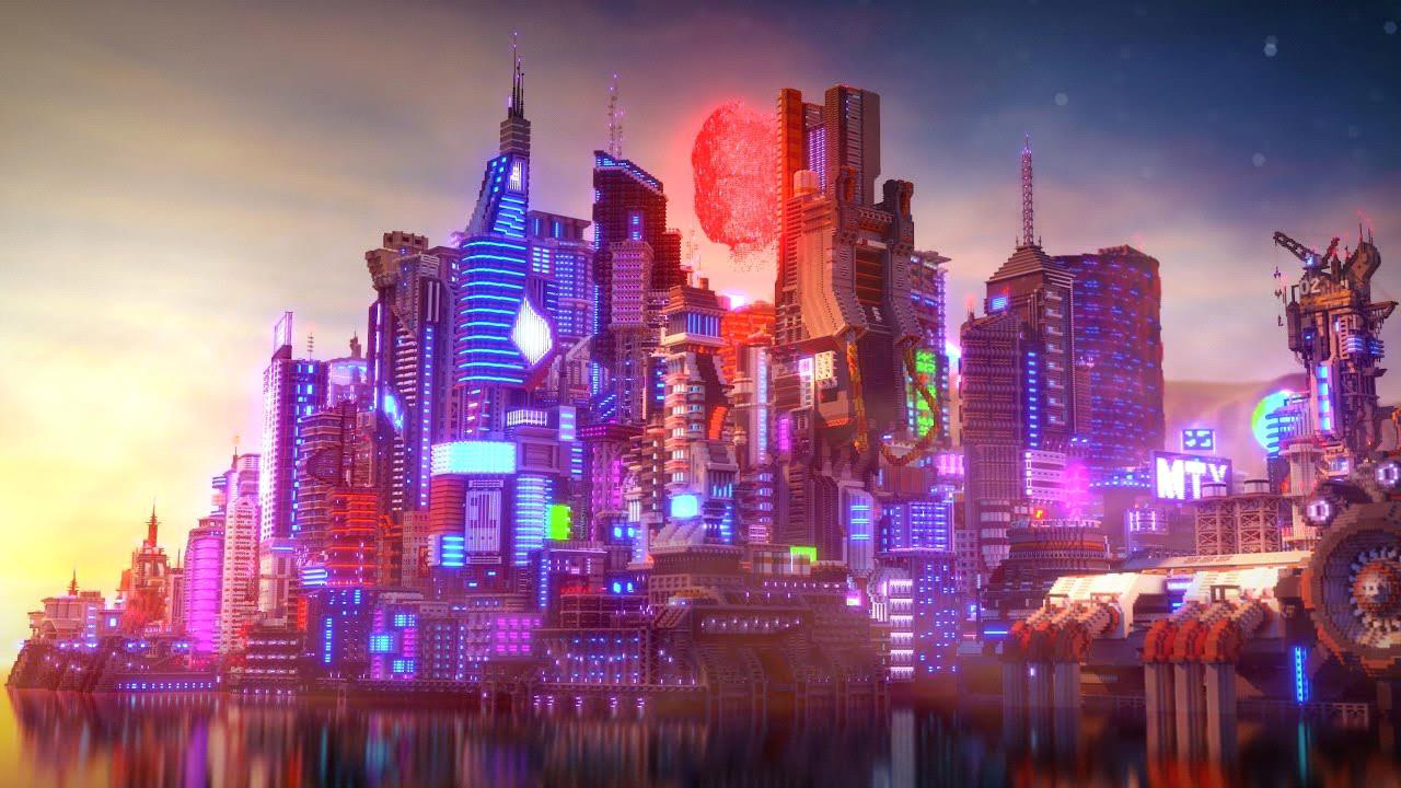 Đứng hình" trước tác phẩm nghệ thuật tuyệt đẹp Cyberpunk 2077 được xây dựng  hoàn toàn trong Minecraft