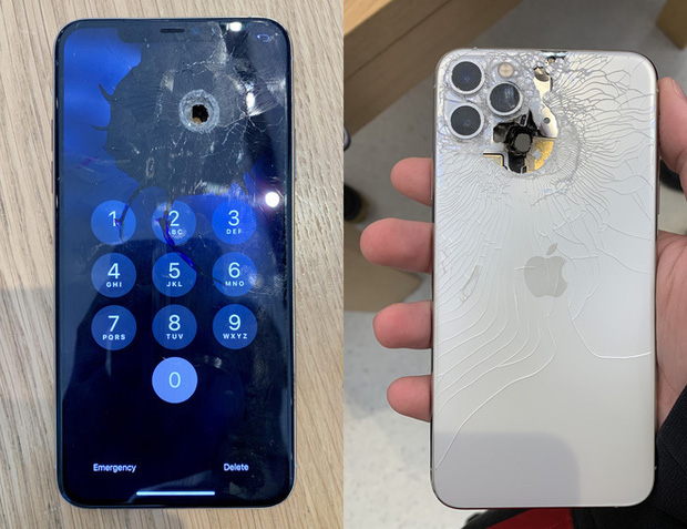 Bị đạn bắn xuyên thủng một lỗ, iPhone 11 Pro Max vẫn vô tư dùng như chưa có chuyện gì xảy ra - Ảnh 1.