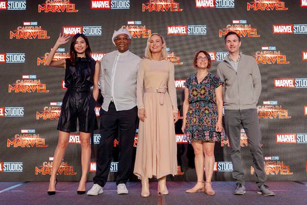 Hoa Hậu Đỗ Mỹ Linh nổi bật trong phong cách “chị Đại” bắn tiếng Anh trôi chảy tại họp báo phim Captain Marvel - Ảnh 3.