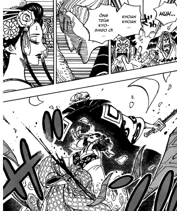 One Piece 933: Kyoushirou giết Komurasaki khiến Orochi nổi điên - Nami dùng lôi độn phủ đầu Xà Tinh - Ảnh 3.