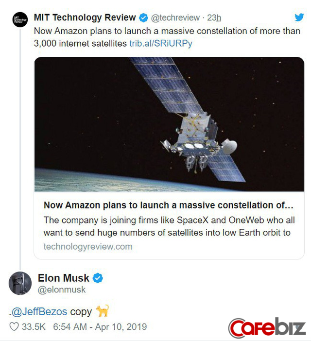 Elon Musk vừa troll Jeff Bezos trên Twitter, gọi ông chủ Amazon là 'kẻ bắt chước' - Ảnh 1.