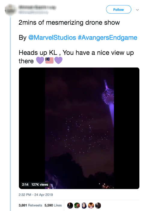 Chịu chơi như fan Marvel, thuê hẳn 300 chiếc máy bay điều khiển từ xa để làm bữa tiệc ánh sáng mừng Endgame ra mắt - Ảnh 2.