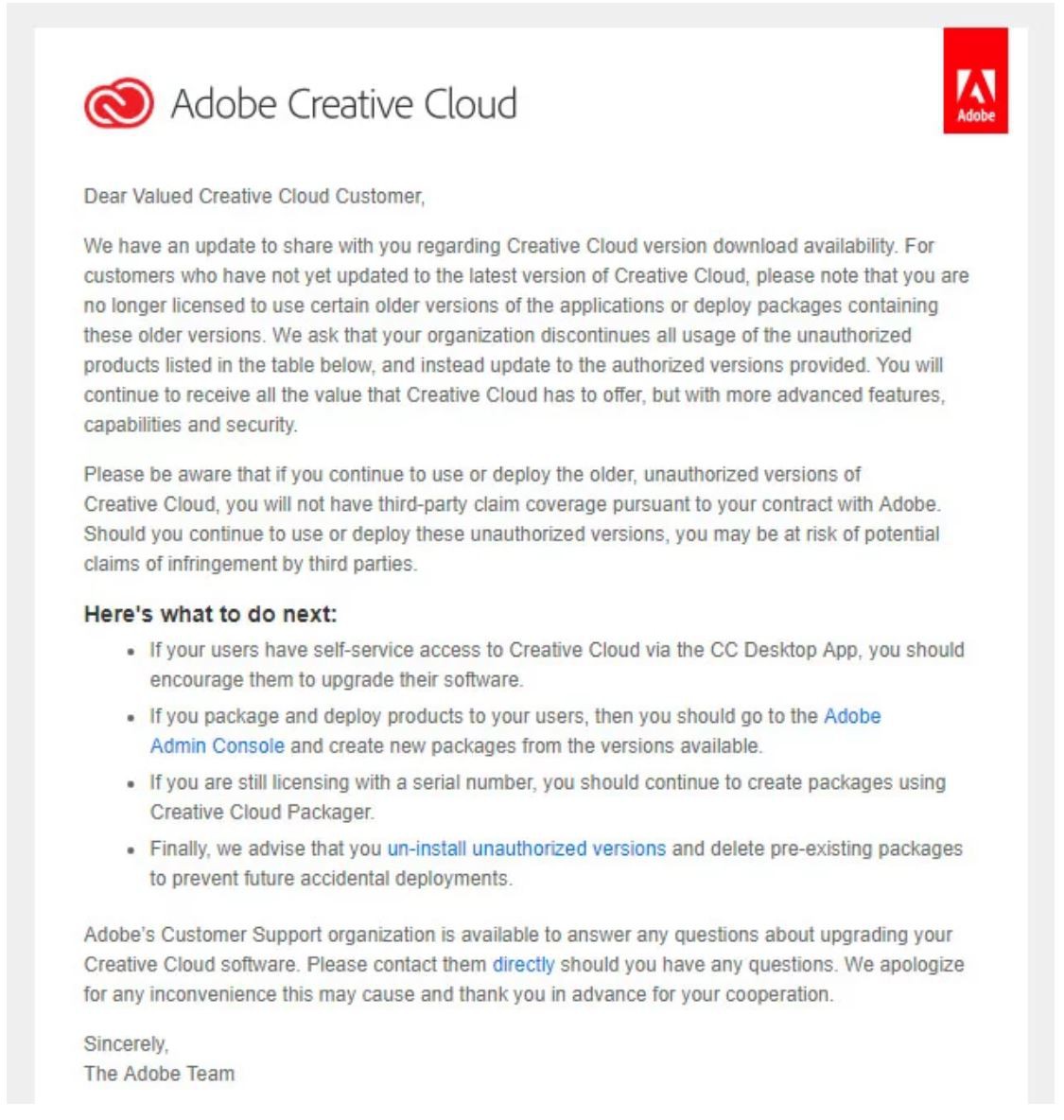adobe creative cloud customer service