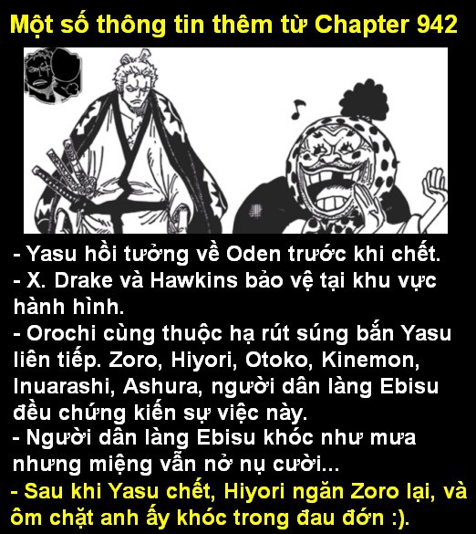 Spoiler One Piece Chapter 942: Yasu bỏ mạng trươc sự bất lực của Zoro? - Ảnh 2.