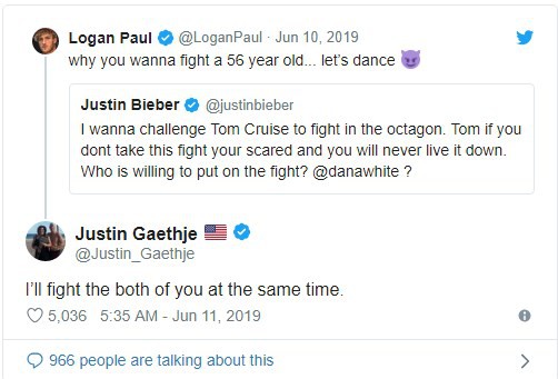 Justin Bieber gạ đấm nhau với Tom Cruise, Paul Logan vào can ngăn cũng bị dọa cho ăn đòn - Ảnh 2.