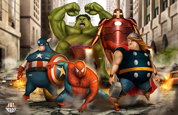 Chết cười khi phong cách của Thor Béo nhập vào các siêu anh hùng khác, tạo ra một vũ trụ Fat Heroes - Ảnh 3.