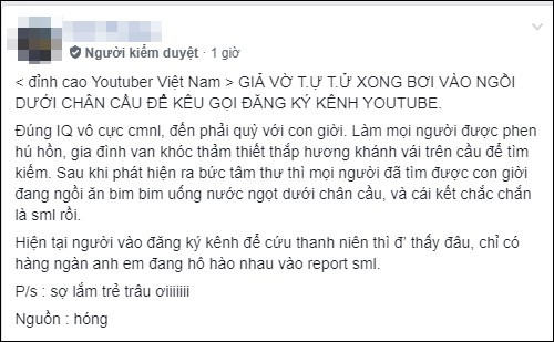 Giả vờ tự tử và viết Đơn Xin Chết để câu subs, Youtuber Việt nhận mưa gạch đá từ cộng đồng mạng - Ảnh 3.
