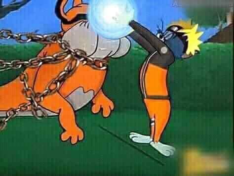 Chết cười Naruto phiên bản Tom và Jerry, Cửu Vĩ ăn đòn đến ngất xỉu rồi bị phong ấn - Ảnh 3.