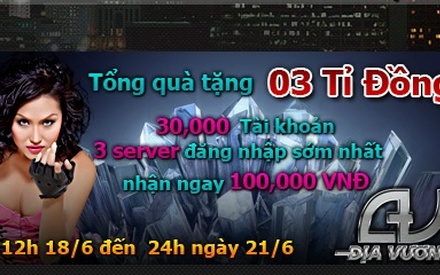 Game thủ Việt được tặng không 3 tỷ VNĐ