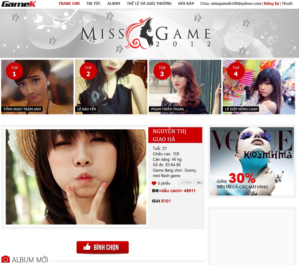 Hướng dẫn bình chọn sự kiện Miss Game 2012 3