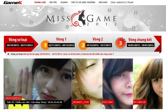 Thông cáo từ Miss Game 2012: Bắt đầu bình chọn! 1