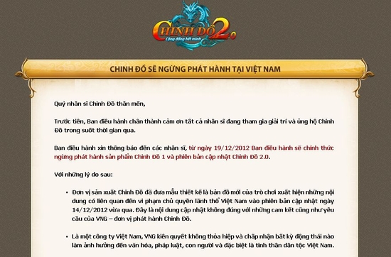 Chinh Đồ bất ngờ đóng cửa tại Việt Nam 1