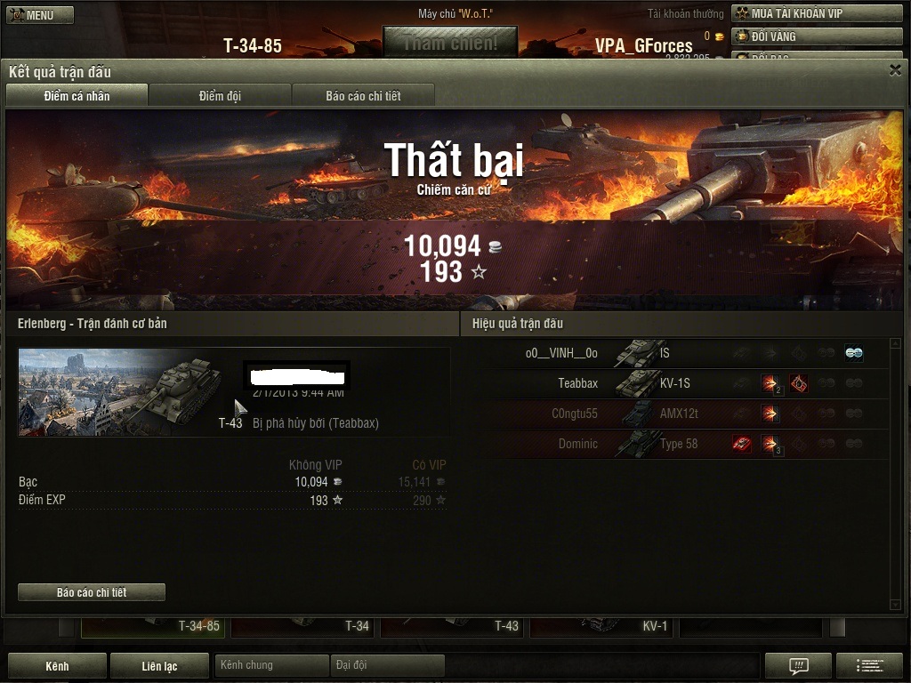 Gamer World of Tanks Việt chưng hửng vì x2 kinh nghiệm 2