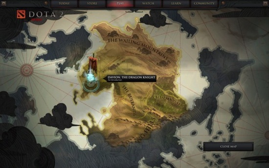 Bản đồ thế giới DotA 2 lộ diện cùng phần tutorial của Dragon Knight 2