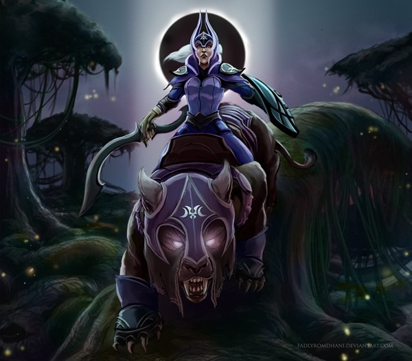 Fan art DOTA 2 tuyệt đẹp: Luna - Kị sĩ mặt trăng 2