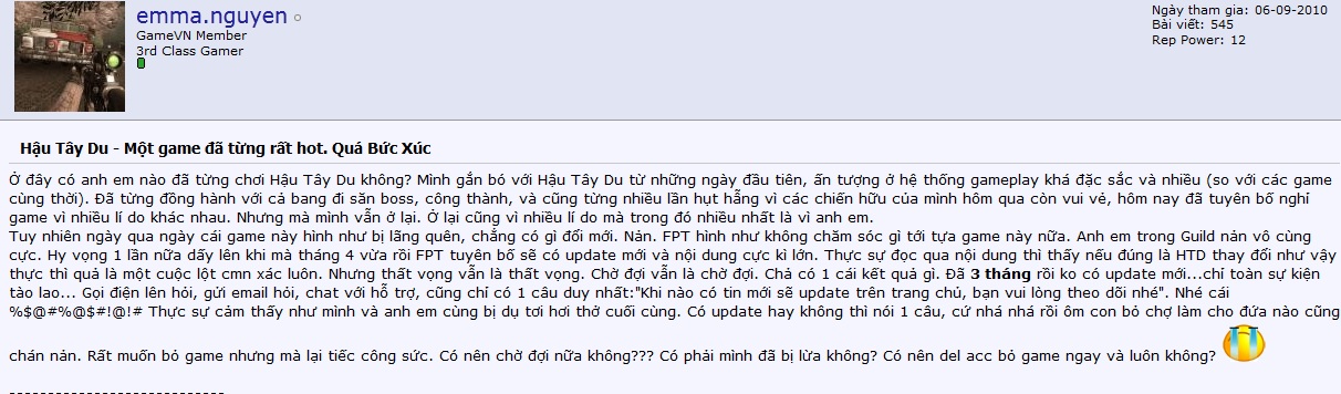 Game thủ Việt bức xúc vì NPH 3 tháng không chịu update 1