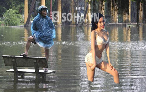 Cư dân mạng thi nhau chế ảnh Hà Nội mưa lụt 9
