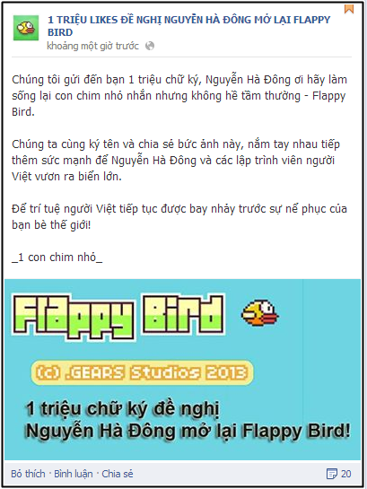 Flappy Bird đã trở thành một niềm tự hào dân tộc 1