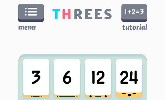 Threes - Game kết hợp tuyệt vời giữa giải đố và những con số 4