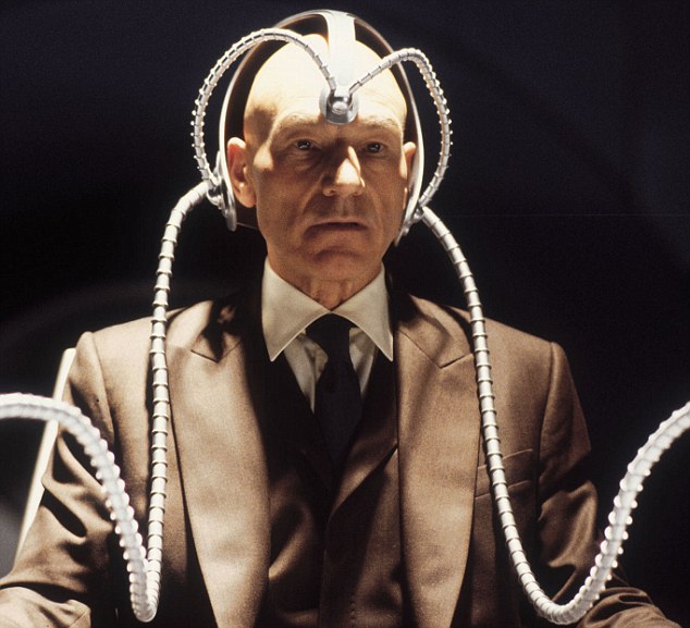 The gadget can be used to control a shoebox-sized car and bears some resemblance to Professor Xs (played by Patrick Stewart pictured) mind powers in the X-Men comics and films
