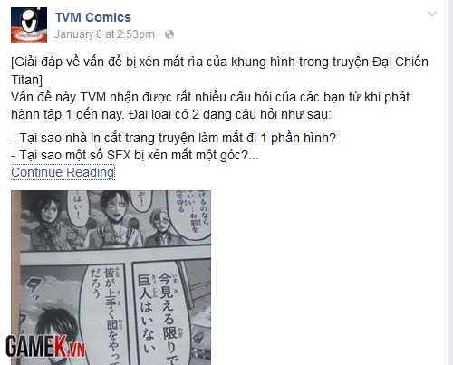 TVM Comics đã đăng đàn giải thích nhưng vẫn chưa làm hài lòng được các fan hâm mộ