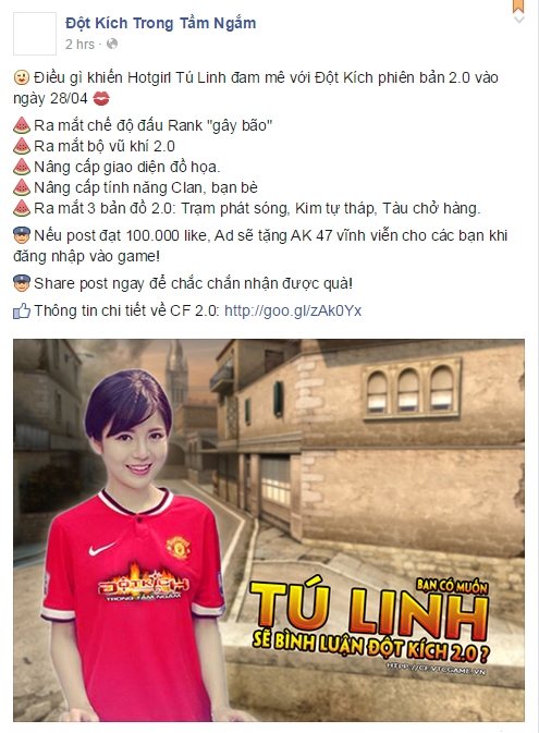 VNG Game sẽ mời hot girl Tú Linh về bình luận Đột Kích 2.0