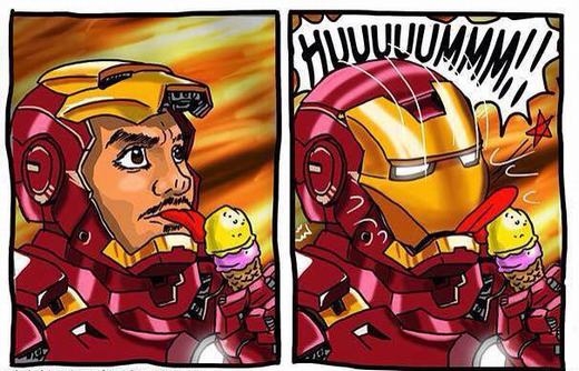 Iron Man nên cẩn thận khi ăn kem...
