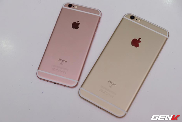  iPhone 6s vàng hồng và iPhone 6s Plus vàng 
