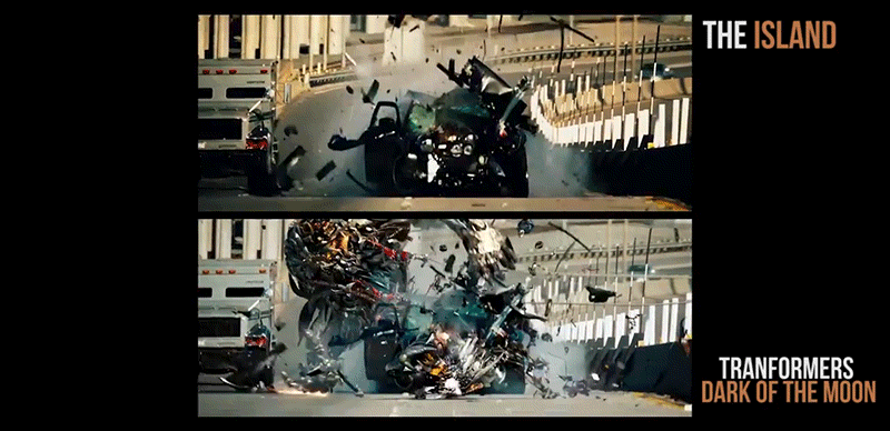 
So sánh cảnh quay được cho là  v&ocirc; tình  gi&ocirc;́ng nhau trong các b&ocirc;̣ phim bom t&acirc;́n.
