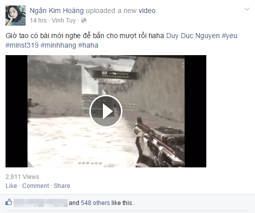 Hot girl Sa Lim bất ngờ chia sẻ clip bắn Truy Kích của mình trên Facebook cá nhân