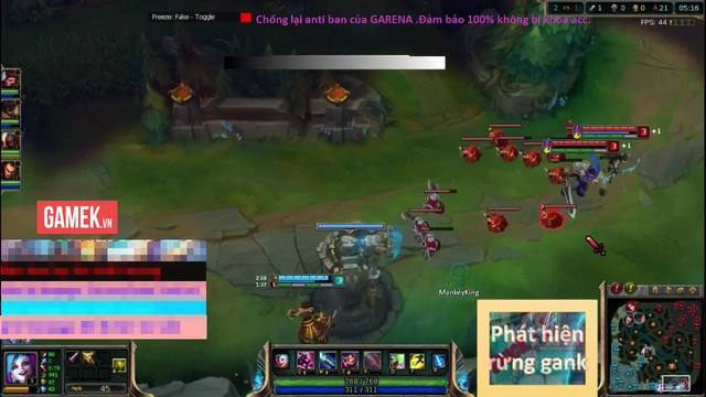 Tool hack vượt mặt Garena?