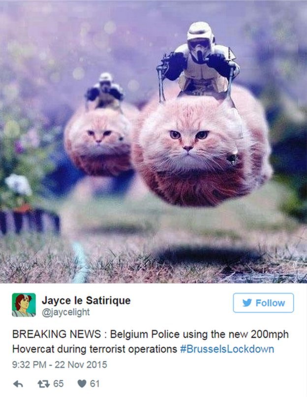 Cảnh sát Bỉ sử dụng chiến xa Hovercat có vận tốc 200 dặm/giờ - Ảnh: Twitter/Jay ce Satirique.