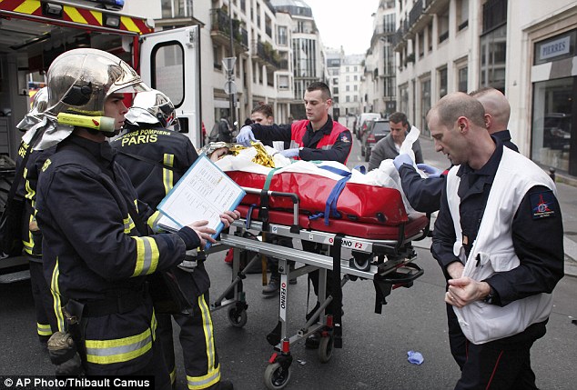  Hiện trường vụ tấn công toà soạn báo Charlie Hebdo tại Pháp. 