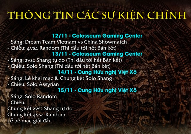 
Lịch trình chính thức của giải đấu AoE Việt Trung.
