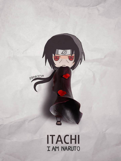 Itachi với bộ cánh đồng phục của Akatsuki