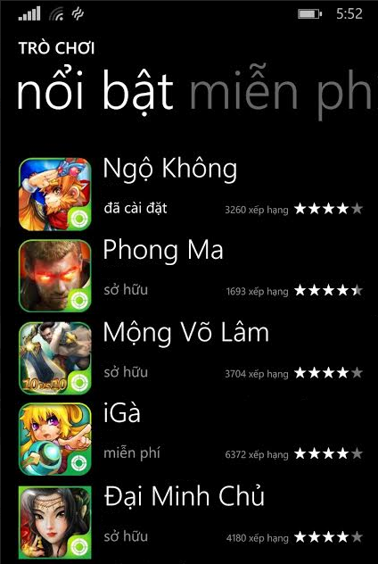 
5 thể loại game khác nhau đang giữ vị trí TOP ứng dụng Windows Phone, bạn có muốn biết mình phù hợp với thể loại nào nhất không?
